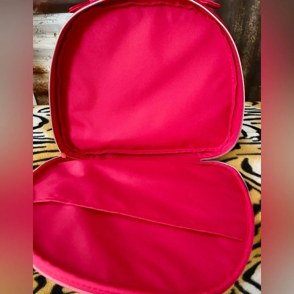 Estee Lauder Red Polka Dot Cosmetic Bag/Makeup Case.